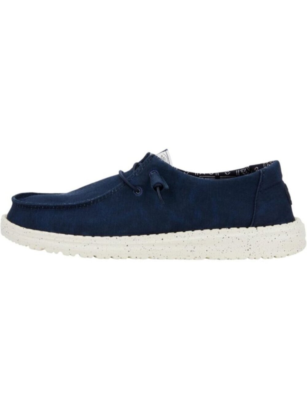 🆕Women's Navy Elastic Laces Removable Foam Insole Stretch Canvas Slip On Shoes